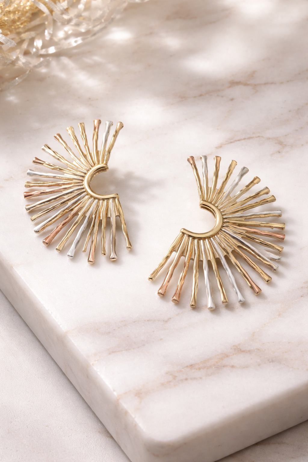 3 Color Sun earrings
