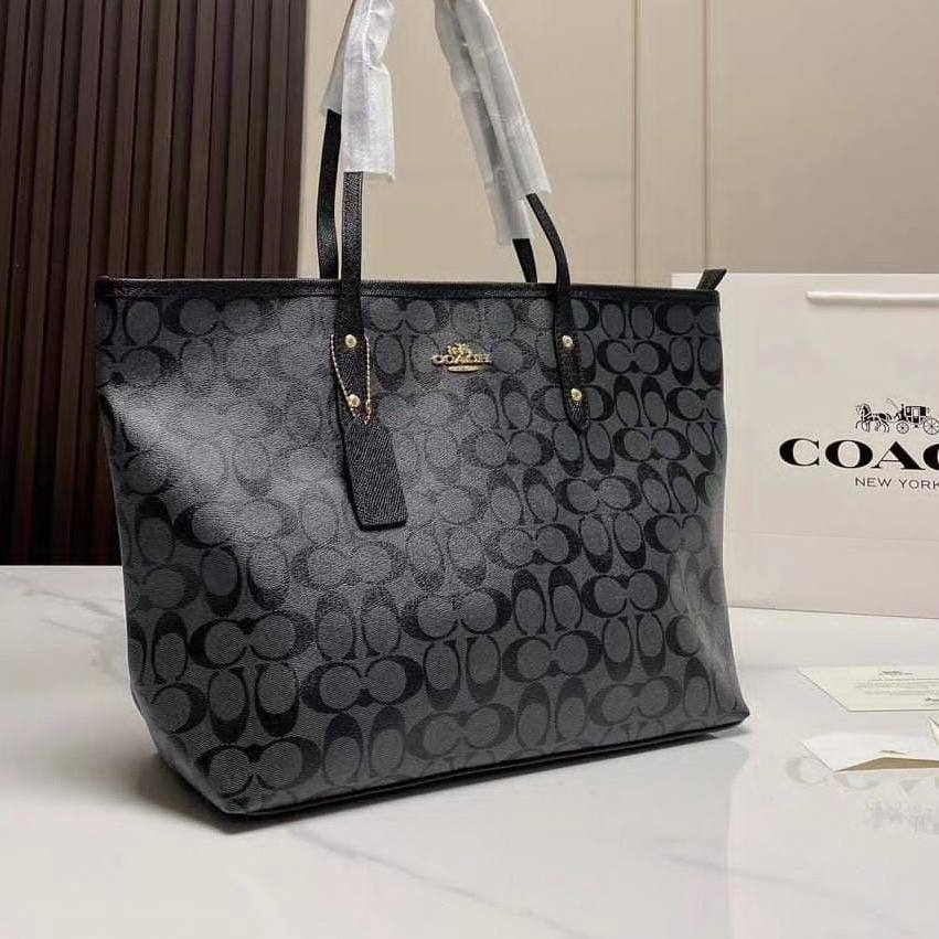 Coach City Zip Tote in Signature Canvas