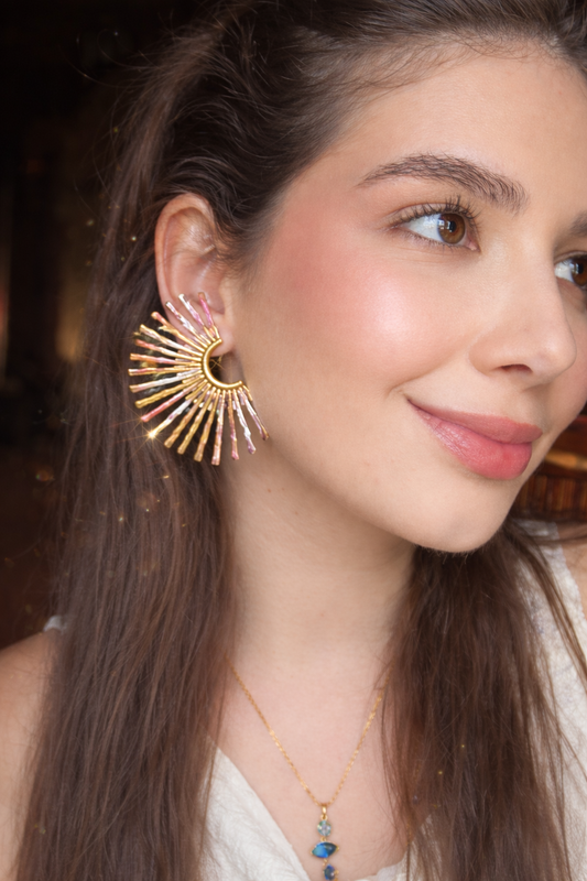 3 Color Sun earrings