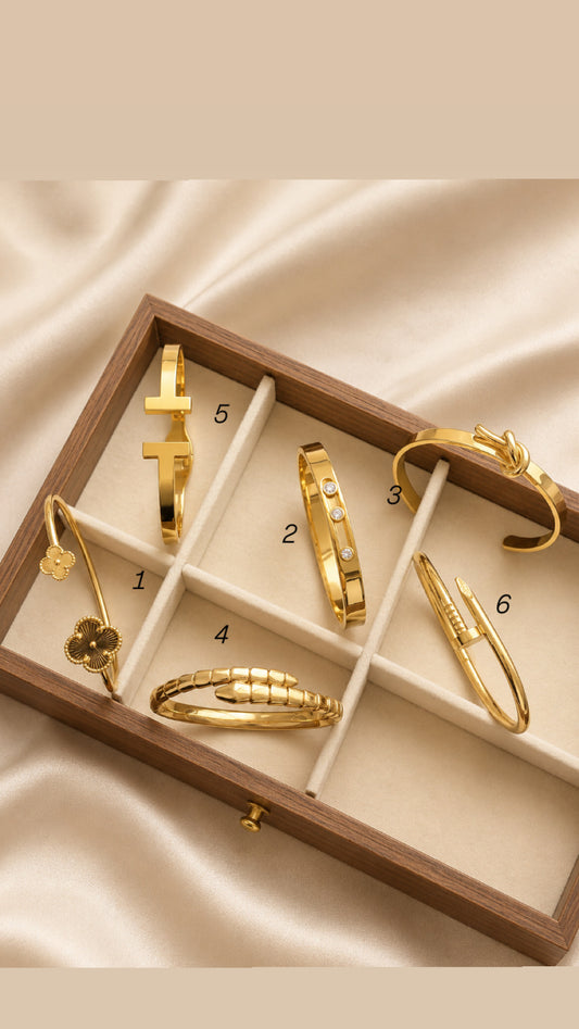 Gold plated bangles