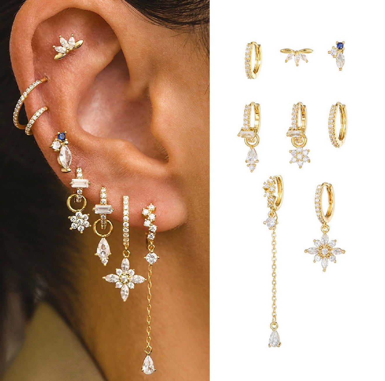 925 Silver Earrings Set