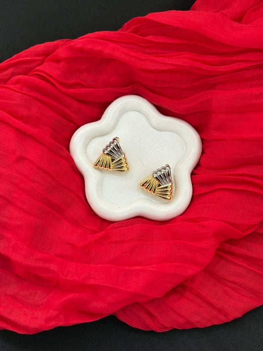 Silver and gold earrings